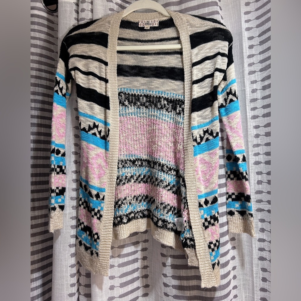 Pink Republic Striped Multicolor Cardigan kids size small